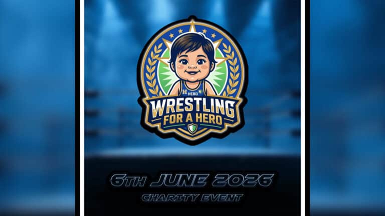 Logo for Wrestling For A Hero charity event supporting Eliyas, June 6th 2026.